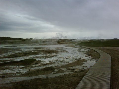 Percorso all'interno dell'area geotermale di Hveravellir